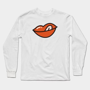 Red Lips - Tongue Sticking Out Long Sleeve T-Shirt